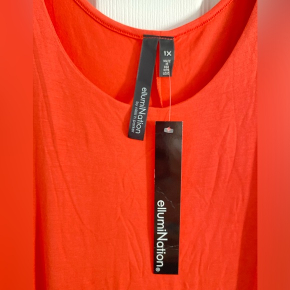 NWT EllumiNation By Nikki Parker Orange Sleeveless Dress - 1X - Picture 2 of 7
